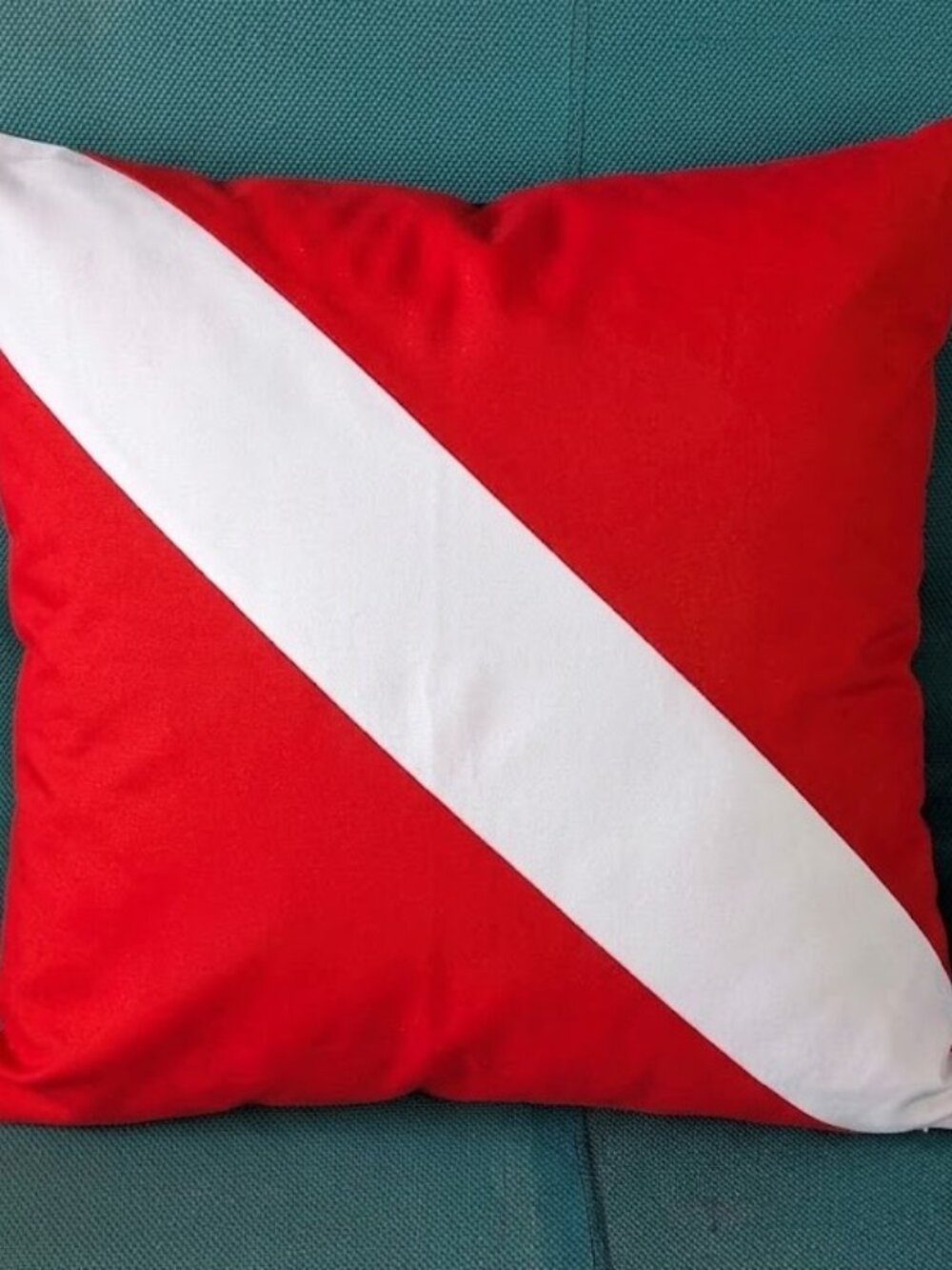 Diver Down Scuba Pirate Throw Pillow 18" square Salt Live Ocean Beach